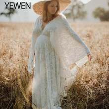 New Arrival Boho Style Maternity Gown for Photo Shoot Lace Maternity Photography Outfit Maxi Pregnancy Women Lace Long Dress 2024 - buy cheap