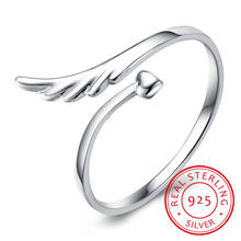 925 Sterling Silver Love Ring Angel's Wings Opening Rings For Women anel Gift (Inner Diameter 16mm) S-R155 2024 - buy cheap