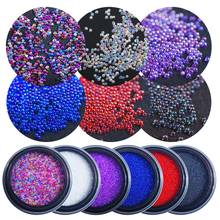 6 Colors Mini Glitter Caviar Micro Crystal Beads 3D Nail Art Rhinestone Decorations DIY Manicure Accessories with Tweezers 2024 - buy cheap