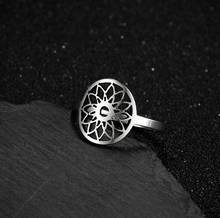 Jisensp Vintage Mandala Flower of Life Stainless Steel Ring Bohemian Jewelry for Women Men 's Adjustable Opening Charm Ring 2024 - buy cheap