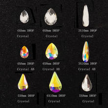 YANRUO-diamantes de imitación brillantes para decoración de uñas, Cristal AB transparente, parte posterior plana 3D, no Hotfix, DIY 2024 - compra barato