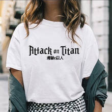 Camiseta de algodón de manga corta para 100%, camisa de cuello redondo estampada de Anime japonés de Attack on Titan, nueva moda de verano, gran oferta, 2021 2024 - compra barato