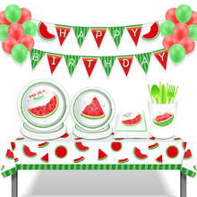 Summer Watermelon Baby Shower Dinner Plates Party Decoration Disposable Tableware Sets for Happy Birthday Kid Party Favor 2024 - buy cheap