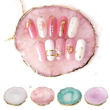 1Pcs Natural Resin Nail Art Color Palette Agate Stone Display Dish Tools For Acrylic Gel Polish Drawing Paint Color Mixing 2024 - buy cheap