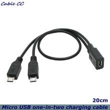 Micro USB 2,0 разветвитель Y 1 Female to 2 Male Кабель для зарядки данных удлинитель для телефона высококачественный кабель для синхронизации данных 2024 - купить недорого