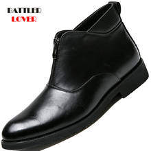 2021 Genuine Leather Martin Boots Men Handmade Chelsea Ankle Botas for Male Vintage Casual Soft Fashion Dress Business Shoes 2024 - купить недорого