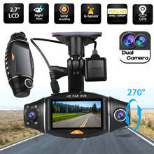 Full HD 1080P 2.7" Dual Lens Car DVR GPS Camera with Rear View Night Verison Camera Video Recorder G-Sensor Dash Cam Car DVRs 2024 - buy cheap