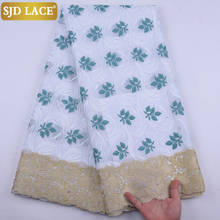 SJD LACE Hot Selling Thin African Dry Lace Fabric With Stones Swiss Voile Lace In Switzerland Soft Dress Sewing For Party  A1909 2024 - buy cheap