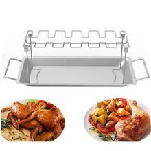 Portable BBQ Holder Chicken Leg  Wing GRill Rack Barbecue Dishes Pan Stainless Steel Cooking Kitchen Tools forHot Smoker Picnic 2024 - buy cheap