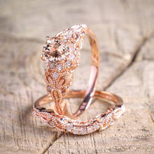 Кольца для женщин 1 парные кольца/комплект обручальное кольцо с покрытием из розового золота подарок для женщин ювелирные изделия женские кольца 2024 - купить недорого