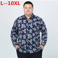 Floral Printed Man Casual Shirts Fashion Classic Men Dress Shirt Breathable Men's Long Sleeve Brand Clothing 10XL 9XL 8XL 6XL 5X 2024 - buy cheap