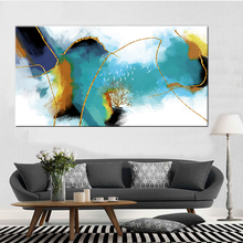 Abstract Golden Bird Painting Big Size Poster Green Print Gold Wall Art Picture Living Room Modern Cuadros Canvas Art Home Decor 2024 - buy cheap