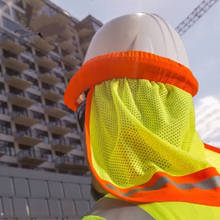 Escudo de segurança para capacete, proteção para o pescoço, chapéu rígido, malha protetora contra o sol, reflexivo para trabalhadores da construção 2024 - compre barato