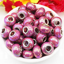 10 Pcs Color Resin Murano Big Hole Beads Fit Original Pandora Charm Bracelet Snake Chain Pendant Necklace Female Jewelry Beads 2024 - buy cheap