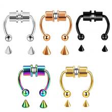 2021 Hot!!! Nose Ring Reusable Alloy Fake Magnetic Horseshoe Non Piercing Hoop Jewelry for Party Bar Nose Ring for Men Women 2024 - buy cheap