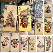 YJZFDYRM-funda de vidrio templado para teléfono, carcasa de lujo para iPhone 11 Pro, XR, XS MAX, 8, X, 7, 6S, 6 Plus, SE 2020, Sailor Jerry Tattoo 06 2024 - compra barato