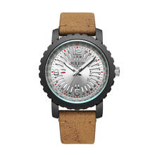 Reloj con fecha automática para hombre, pulsera de cuero Real de cuarzo japonés, 4 colores, a la moda, Julius Box 111, nuevo 2024 - compra barato