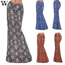 Womail-Falda larga ajustada para mujer, falda Sexy de cintura alta con costuras estampadas, ceñida, informal, para vacaciones, verano, 828 2024 - compra barato