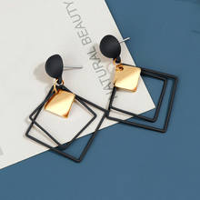 Женские Геометрические акриловые серьги-подвески BICUX 2020, корейские круглые серьги золотого цвета 2024 - купить недорого