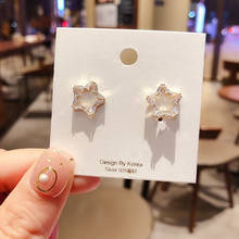 Exquisite Cubic Zircon Hollow Star Earrings Gold Color CZ Crystal Stud Earrings Fashion Women Jewelry 2024 - buy cheap