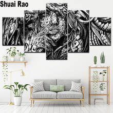 5 piece set Diamond Painting Abstract horror men Decoration full round diamond Embroidery black white portrait Halloween Gift, 2024 - buy cheap