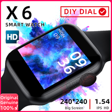X6 Часы Smartwatch IWO Смарт-часы Для мужчин Для женщин Для мужчин 1,54 inch монитор сердечного ритма Спорт фитнес-трекер часы Relogio ios pk IWO 12 X16 X7 G500 S8 2024 - купить недорого