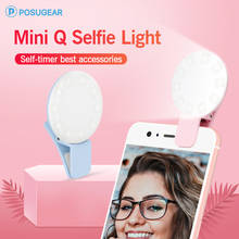 Posugear mini anel de luz para selfie, lâmpada portátil de led para telefone celular, luz noturna, reforço da fotografia nas escuras para telefone 2024 - compre barato