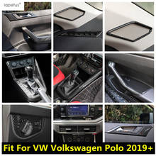 Air AC Outlet Vent / Inner Door Handle Bowl Frame Cover Trim Carbon Fiber Look Interior For VW Volkswagen Polo 2019 - 2022  2024 - buy cheap