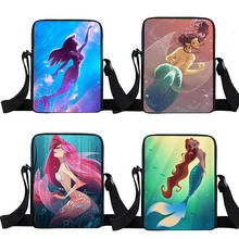 Bonito dos desenhos animados sereia pequena bolsa mensageiro para viagens senhoras crossbody sacos para viagens portátil bolsas femininas presente 2024 - compre barato