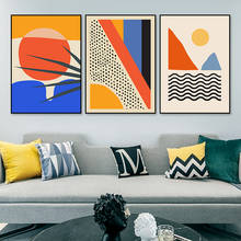 Pintura en lienzo de Escandinavia para decoración del hogar, imagen abstracta geométrica, impresiones artísticas de pared, póster para galería, sala de estar, Interior 2024 - compra barato