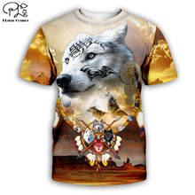 Camiseta estampa 3d native indiano/wolf, camiseta de manga curta unissex masculina para mulheres, moda hip hop, camisa de verão estilo-8 2024 - compre barato