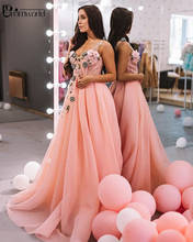 Charming Pink Evening Dresses 2022 A-Line Sweetheart Flowers Beading Dubai Arabic vestidos de fiesta de noche Prom Dress Long 2024 - buy cheap