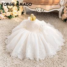 2021 New Spring Teenager Girls Dress Short Sleeves White Lace Princess Dresses Piano Performance Flowers Girl for Weddings E1000 2024 - buy cheap