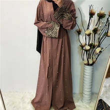 Abaya kimono kaftan robe femme dubai muçulmano cardigan hijab vestido abayas para mulher ramadan caftan marocain qatar roupas islâmicas 2024 - compre barato