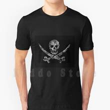 Jolly roger t camisa de algodão dos homens diy impressão legal t jolly roger pirata crossbones 2024 - compre barato