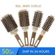 4 Sizes Professional Round Hair Comb Salon Styling Tools Hairdressing Curling Hair Brushes Comb Ceramic Iron Barrel Comb 20# 2024 - buy cheap