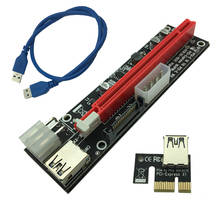 Placa negra 60cm PCI-E PCI Express extensor Tarjeta de aumento 1x a 16x USB 3,0 SATA 4Pin 6Pin IDE potencia para minadora de Bitcion minera 2024 - compra barato
