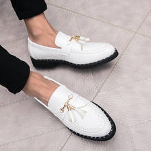 High quality authentic spring and autumn luxury brand fashion thick bottom comfortable men's fringed leather shoes waterproof 2024 - buy cheap