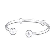 Moments Snake Chain Style Open Bangle Genuine 925 Sterling Silver Bracelets Bangles for Women Jewelry Making pulseras Wholesale 2024 - buy cheap