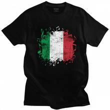 Italy Flag Music T Shirt Men Pure Cotton Awesome T-shirt O-neck Short Sleeved Italian Tee Tops Casual Tshirt Loose Fit Clothing 2024 - buy cheap
