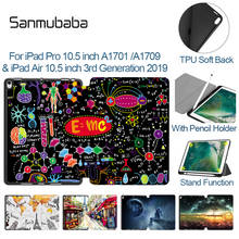 Sanmubaba-funda para iPad Pro Air de 10,5 pulgadas, 3. ª generación, con soporte para lápiz, TPU suave, trasera + cuero PU, con tapa, para tableta inteligente 2024 - compra barato