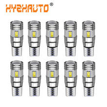 Hyzhauto 10 pces t10 carro luzes led 194 501 w5w 5630 6-smd canbus lâmpadas interior auto leitura/marcador branco gelo azul 12 v 2024 - compre barato