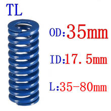 Hot Sale 1Pcs Od 35mm Id 17.5mm Length 35-80mm Blue Light Load Spiral Stamping Compression Die Spring Helical 2024 - buy cheap