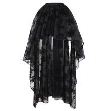 Falda de tul para mujer, prenda de cintura alta elástica, estilo gótico, con encaje Floral, estilo Steampunk, corsé de fiesta 2024 - compra barato