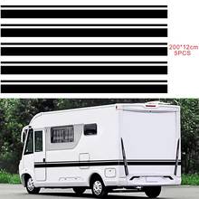 5pcs Motorhome Stripes Vinyl Stickers Camper Van Horsebox Caravan RV stickers 2024 - buy cheap