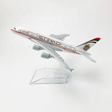 1:400 escala 16cm etihad airbus a380 avião avião avião modelo diecast aeronaves brinquedos presentes airliner modelo crianças presente decoração 2024 - compre barato
