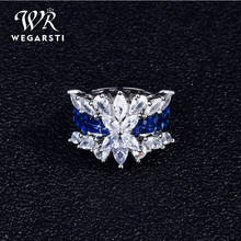 Wegarsti 925 prata esterlina espumante cheio de alto carbono diamante esmeralda anéis de dedo para festa casamento feminino jóias finas presente 2024 - compre barato