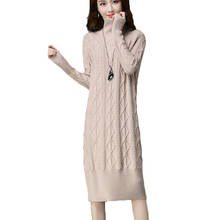 2021 Winter Long Turtleneck Pullovers Sweaters Women Knitted Sweater Dress Winter Long Sleeve Twist Knitwear Female A1196 2024 - buy cheap