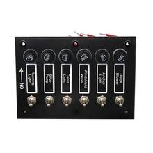 6 Gang DC 12V/24V Fused ON/OFF Toggle Switch Panel for Marine Boat Caravan RV with 6 Screws Car Accessories 2024 - buy cheap