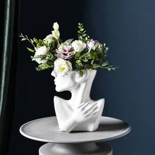 Vaso de flores estilo europeu homelily, retrato de cerâmica, estátua moderna, vaso de mesa, decoração para casa, sala de estar 2024 - compre barato